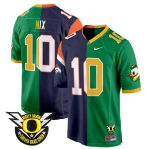 Bo Nix  #10 Oregon Ducks Split Game College  All Stitched