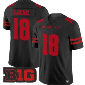 Braedyn Locke  #18 Wisconsin Badgers Vapor  Stitched Black