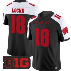 Braedyn Locke  #18 Wisconsin Badgers Vapor  Stitched Black Alternate