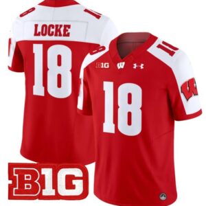 Braedyn Locke  #18 Wisconsin Badgers Vapor  Stitched Red Alternate