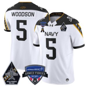 Braxton Woodson  #5 Navy Midshipmen 2025 Armed Forces Bowl  White