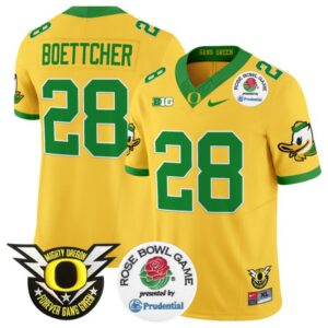Bryce Boettcher  #28 Oregon Ducks  2024 Rose Bowl Stitched Gold