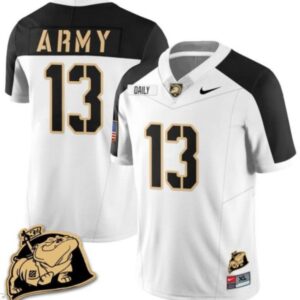 Bryson Daily  #13 Army Black Knights College  Stitched White