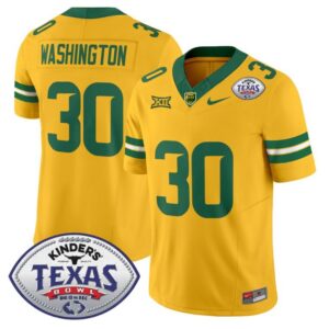 Bryson Washington  #30 Baylor Bears 2024 Texas Bowl  Stitched Gold