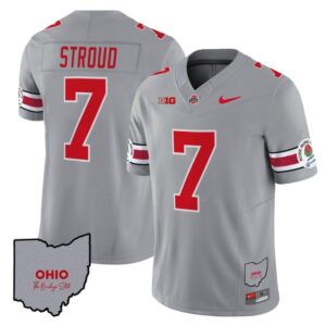 C J Stroud  #7 Ohio State Rose Bowl Patch  V3 Gray