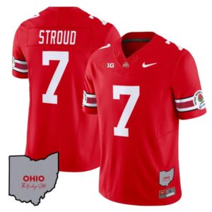 C J Stroud  #7 Ohio State Rose Bowl Patch  V3 Red