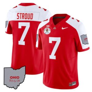 C J Stroud  #7 Ohio State Rose Bowl Patch  V3 Red Alternate