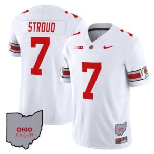 C J Stroud  #7 Ohio State Rose Bowl Patch  V3 White