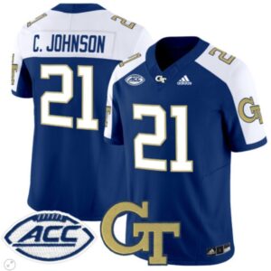Calvin Johnson  #21 Georgia Tech Yellow Jackets Vapor   Navy Alternate