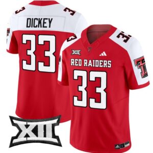 Cameron Dickey  #33 Texas Tech Red Raiders Vapor   Red Alternate