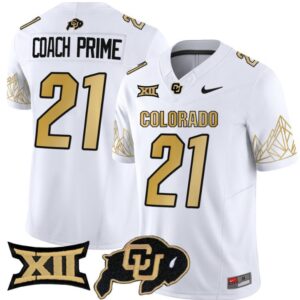 Coach Prime Jersey #21 Colorado Buffaloes Vapor Limited Football White Limited