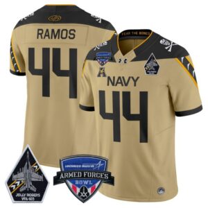 Colin Ramos  #44 Navy Midshipmen 2025 Armed Forces Bowl  Gold