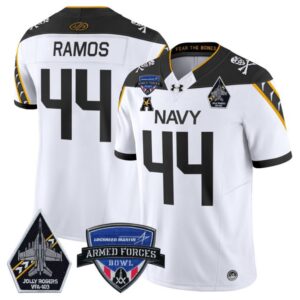 Colin Ramos  #44 Navy Midshipmen 2025 Armed Forces Bowl  White