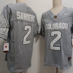 Colorado Buffaloes #2 Shedeur Sanders  College  Grey