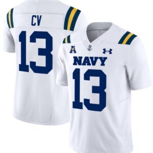 CV #13 Navy  White  All Stitched