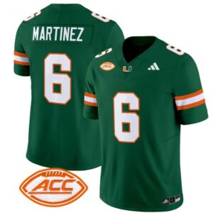 Damien Martinez  #6 Miami Hurricanes Vapor  Stitched Green