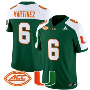 Damien Martinez  #6 Miami Hurricanes Vapor  Stitched Green Alternate