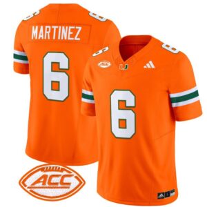 Damien Martinez  #6 Miami Hurricanes Vapor  Stitched Orange