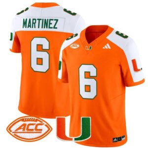 Damien Martinez  #6 Miami Hurricanes Vapor  Stitched Orange Alternate