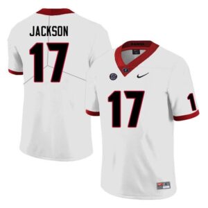 Dan Jackson  #17 Georgia Bulldogs College  White Stitched
