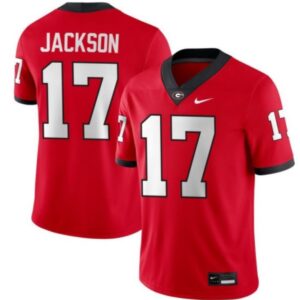 Dan Jackson  #17 Georgia Bulldogs NCAA College  Stitched Red