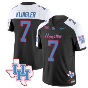 David Klingler  #7 Houston Cougars Oilers   Stitched Black Alternate