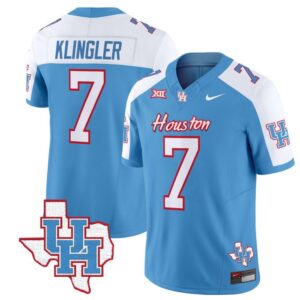 David Klingler  #7 Houston Cougars Oilers College   Stitched Blue Alternate