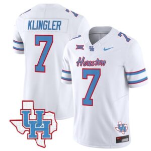 David Klingler  #7 Houston Cougars Oilers College   Stitched White