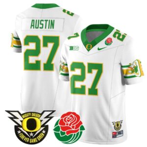 Daylen Austin  #27 Oregon Ducks 2024 Rose Bowl Patch  White