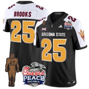 DeCarlos Brooks  #25 Arizona State Peach Bowl Patch  V2 Black Alternate