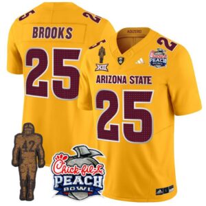 DeCarlos Brooks  #25 Arizona State Peach Bowl Patch  V2 Gold