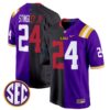 Derek Stingley Jr  #24 LSU Tiger Split Game College  All Stitched