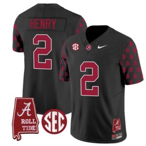 Derrick Henry  #2 Alabama Crimson Tide Vapor College   Stitched Black