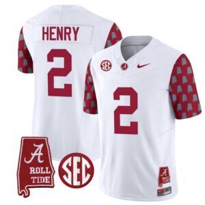 Derrick Henry  #2 Alabama Crimson Tide Vapor College   Stitched Crimson Sleeves