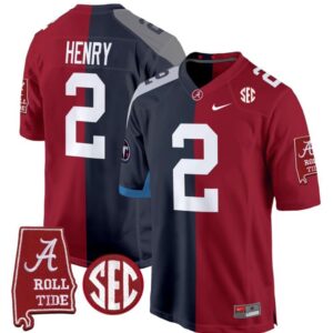 Derrick Henry  Titans #2 Alabama Crimson Tide Split  Game Stitched