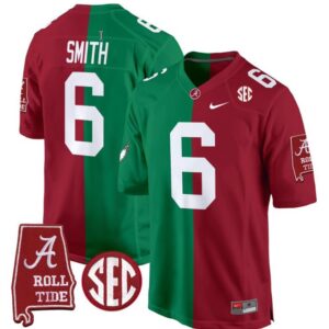DeVonta Smith  #6 Alabama Crimson Tide Split  Game Stitched