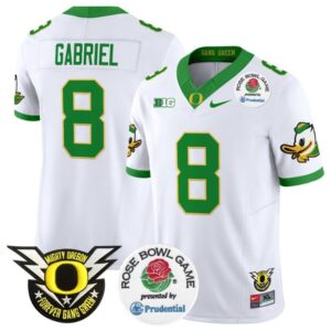 Dillon Gabriel  #8 Oregon Ducks  2024 Rose Bowl White