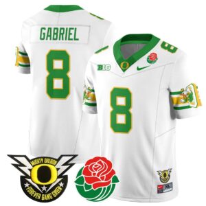 Dillon Gabriel  #8 Oregon Ducks 2024 Rose Bowl Patch  White