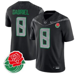 Dillon Gabriel  #8 Oregon Ducks Rose Bowl Patch Vapor  Black
