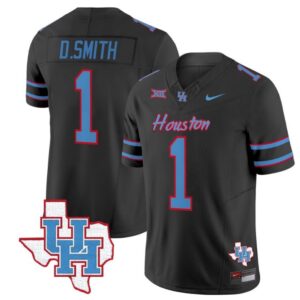 Donovan Smith  #1 Houston Cougars Oilers   Stitched Black