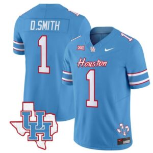 Donovan Smith  #1 Houston Cougars Oilers   Stitched Blue