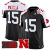 Dylan Raiola  #15 Nebraska Cornhuskers Vapor   Black Alternate