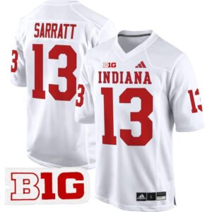 Elijah Sarratt  #13 Indiana Hoosiers 2024 Game V2  White