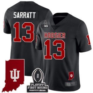 Elijah Sarratt  #13 Indiana Hoosiers CFP First Round Patch  Black