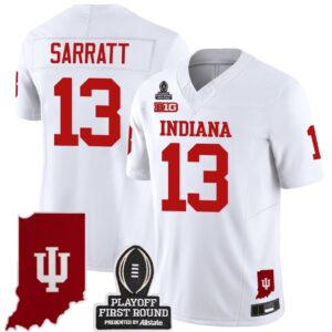 Elijah Sarratt  #13 Indiana Hoosiers CFP First Round Patch  White