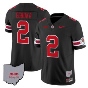 Emeka Egbuka  #22 Ohio State Rose Bowl Patch  V3 Black