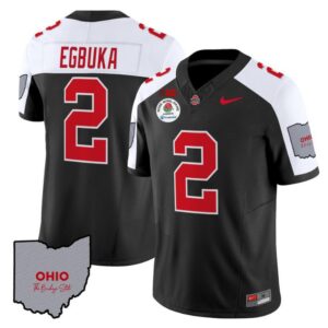 Emeka Egbuka  #22 Ohio State Rose Bowl Patch  V3 Black Alternate
