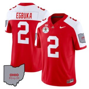 Emeka Egbuka  #22 Ohio State Rose Bowl Patch  V3 Red Alternate