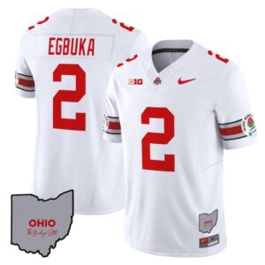 Emeka Egbuka  #22 Ohio State Rose Bowl Patch  V3 White
