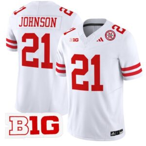 Emmett Johnson  #21 Nebraska Cornhuskers Vapor   White
